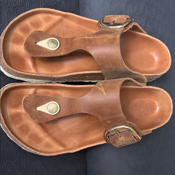 Birkenstock Gizah Big Buckle Oil Rubbed Cognac Brown Leather 37 - Picture 2 of 10